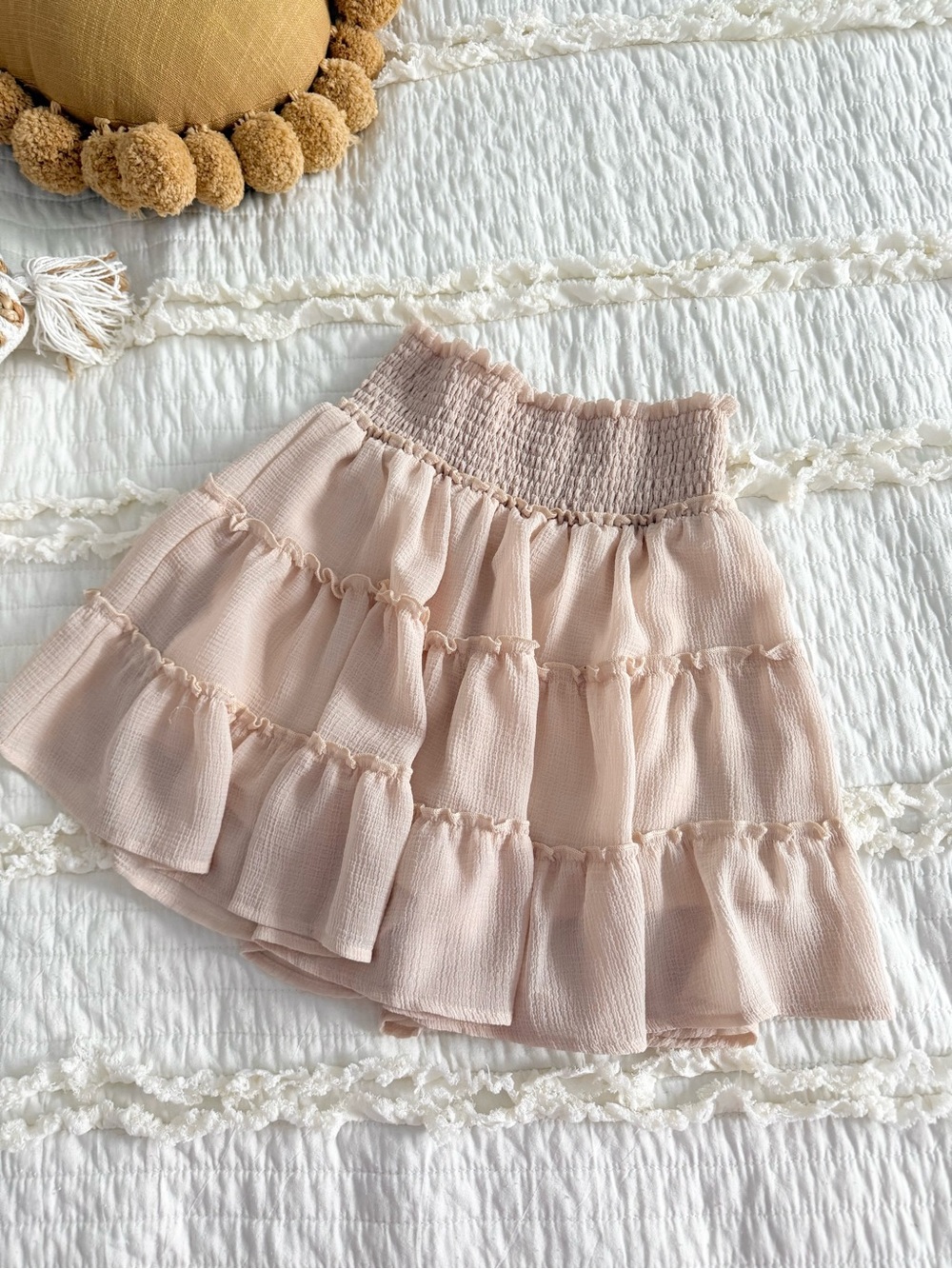 Beige boho skort